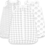 Baby Sleeping Bag Sack – Infant Sleeping Bags 12-18 Months – 3 Pack - Cotton Wearable Blanket Baby Sleep Bag – Unisex Zip Up Baby Bag for Sleeping for Boys & Girls – Breathable Bag Sleepers for Babies